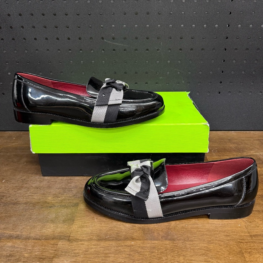 Used W/O! Box Women's Kate Spade Leandra Loafer Black Patent Leather Size 8.5